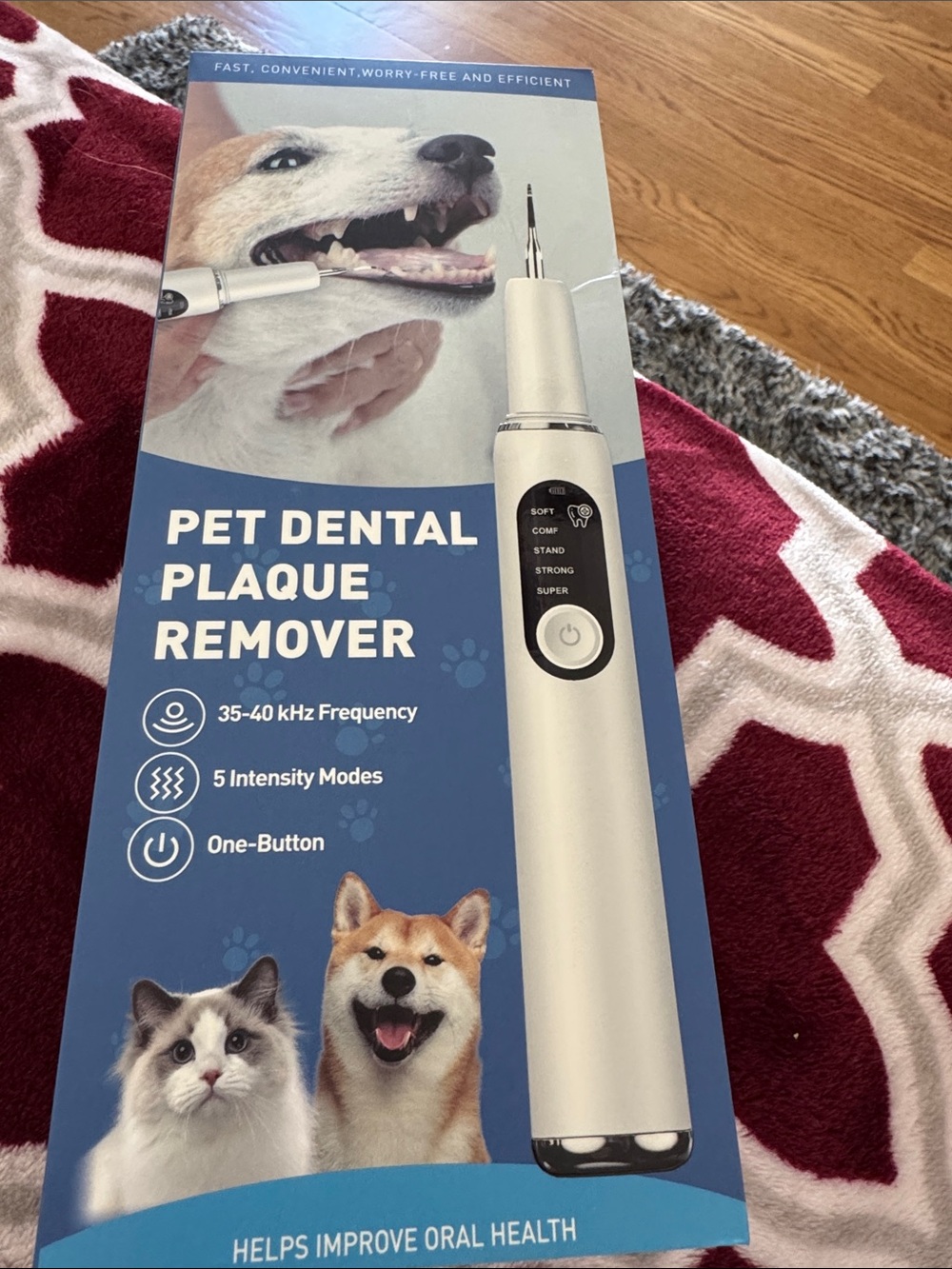 Electric Ultrasonic Plaque Remover Kit for Dogs 5 Modes 2 Cleaning Heads